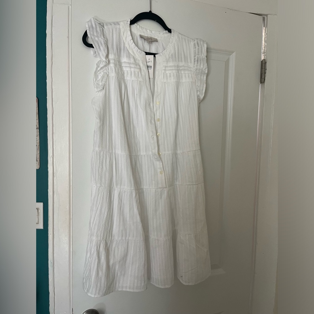 NWT- white sudress with ruffles